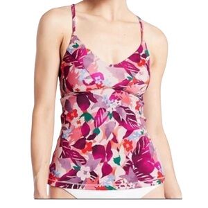 Athleta A-C Daybreak Triangle Tankini Floral Women's Small Tall NWT Swim Beach‎